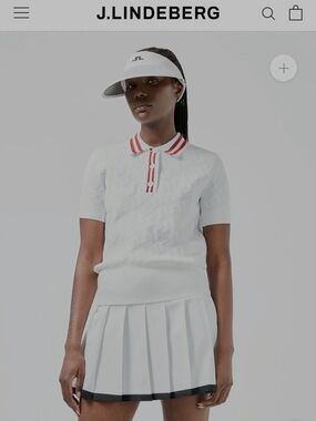 J Lindeberg White Arya Golf Shirt sz Large